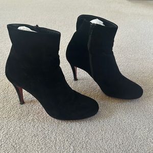 Christian Louboutin black suede booties